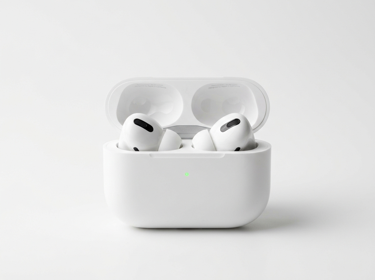 Apple AirPods 4 wireless earbuds in white charging case