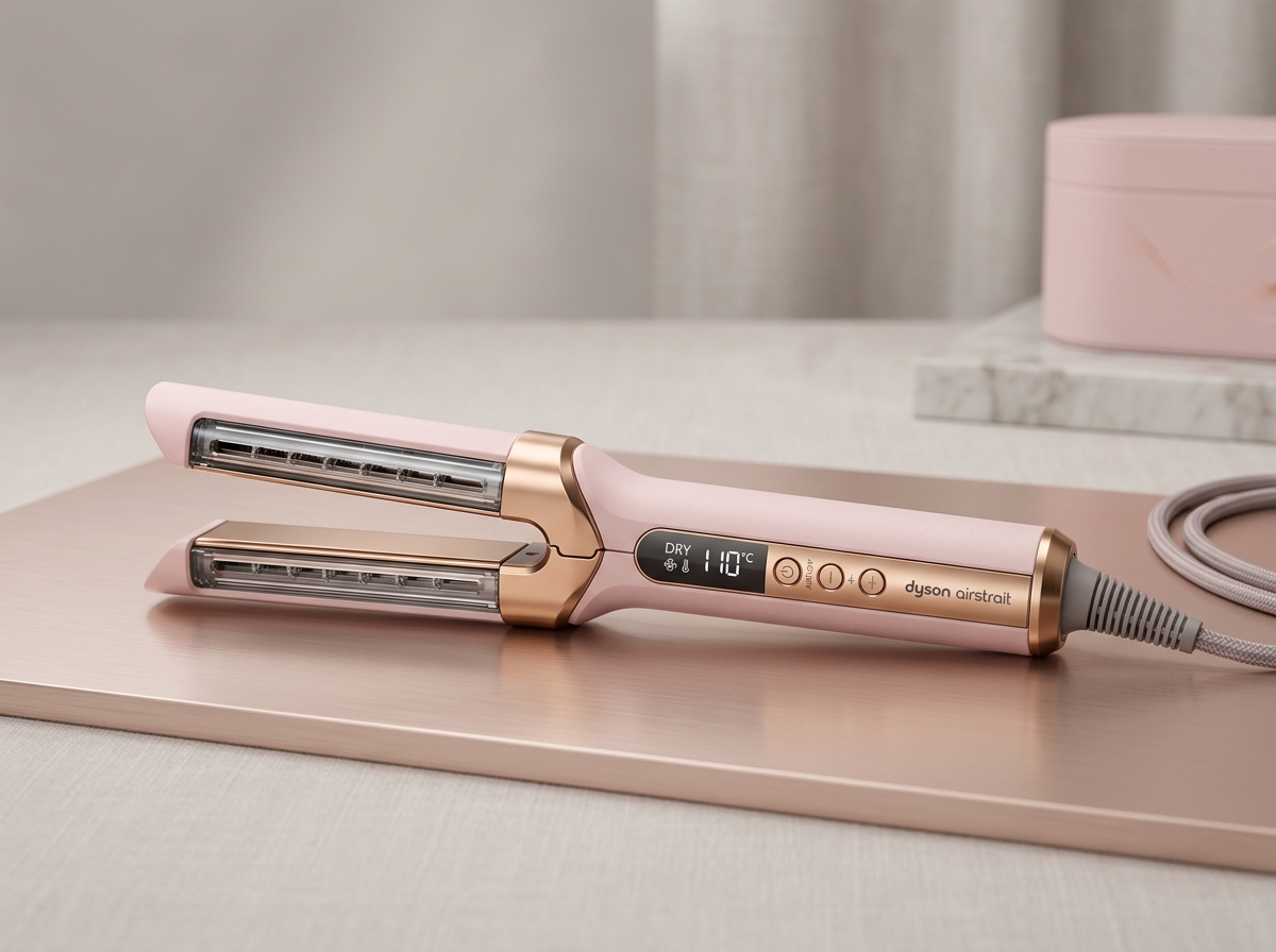 Dyson Airstrait wet to dry hair straightener in ceramic pink and rose gold finish
