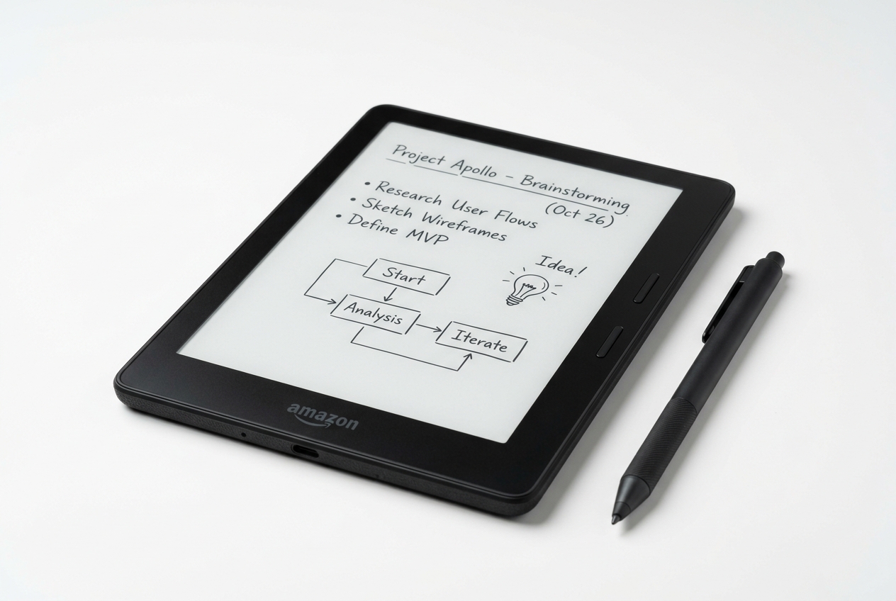 Digital e-ink notebook tablet with stylus pen for handwriting and note-taking