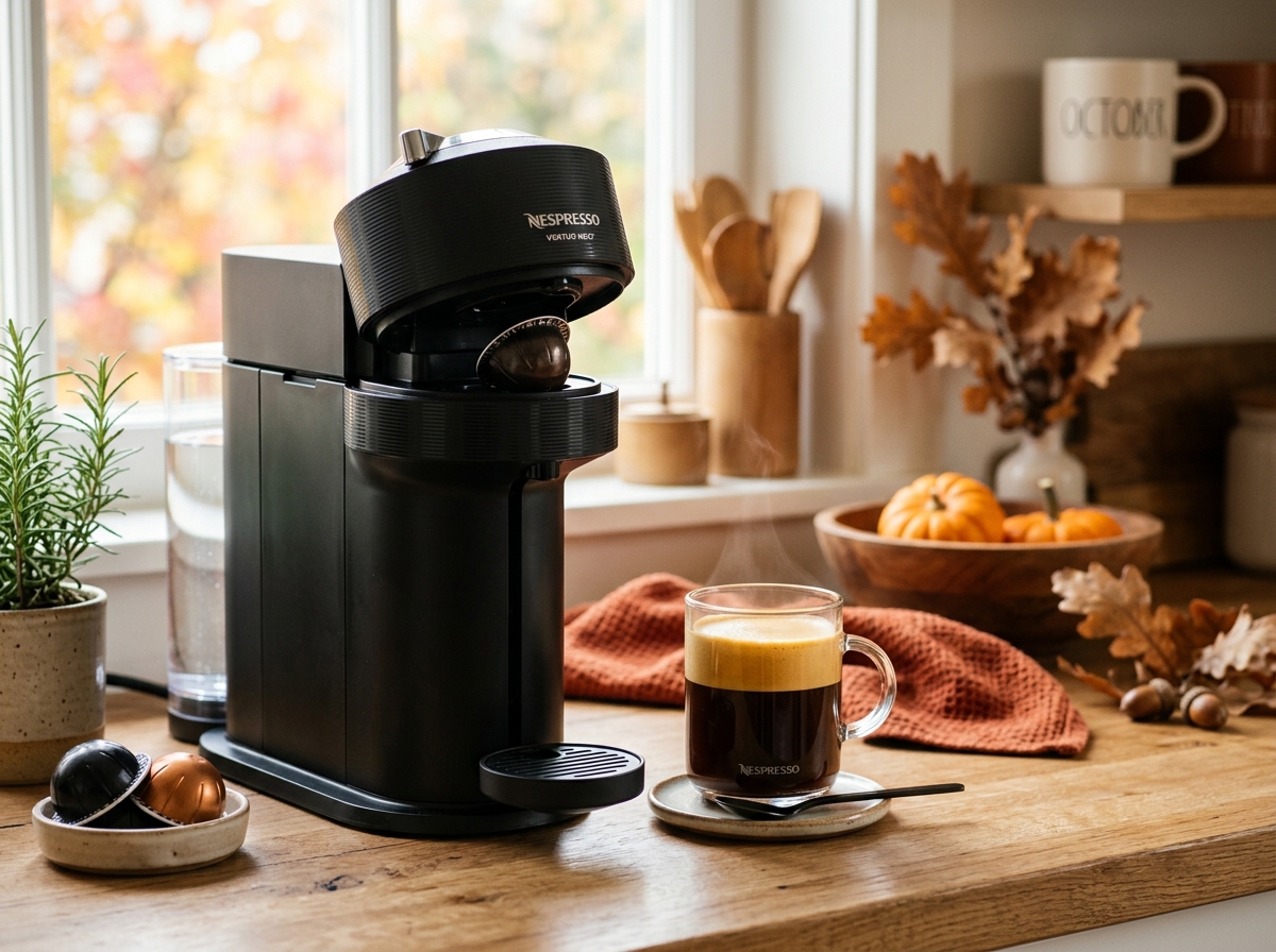 Nespresso Vertuo Next coffee machine on kitchen counter