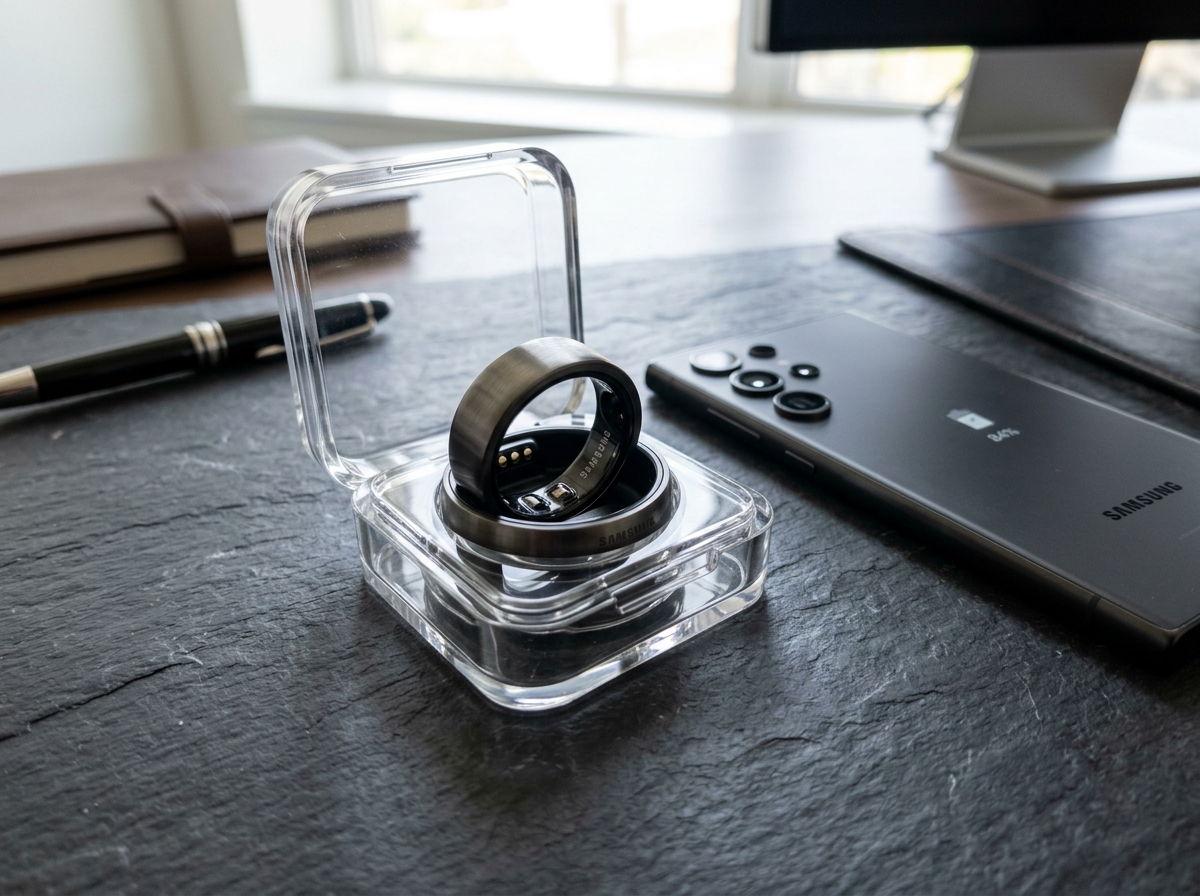 Samsung Galaxy Ring in concave Titanium Black